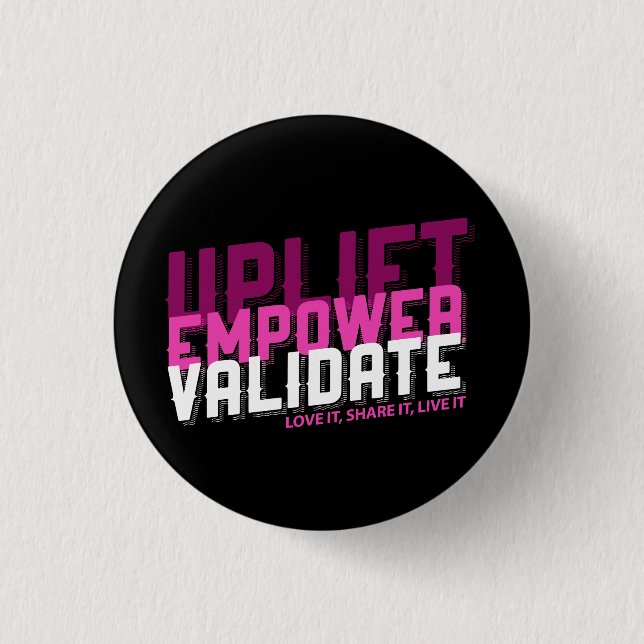 Badge Rond 2,50 Cm Le soulèvement, autorisent, valident - le bouton (Devant)