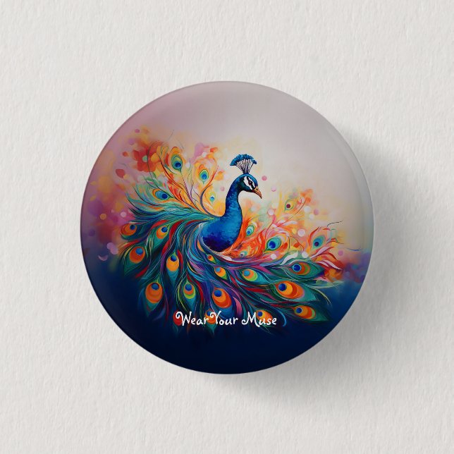 Badge Rond 2,50 Cm Le Splendor de Peacock (Devant)