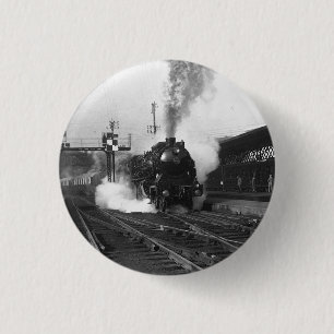 Badge Rond 2,50 Cm Le Train à Vapeur arrive! vers 1864 le