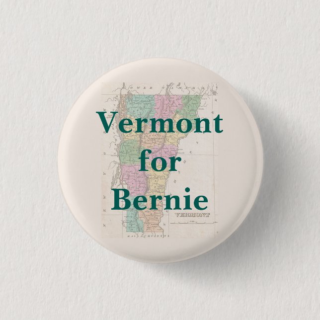 Badge Rond 2,50 Cm Le Vermont pour Bernie 2016 (Devant)