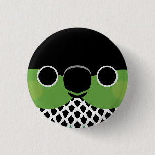 Badge Rond 2,50 Cm Le visage d'un leurre à cou noir