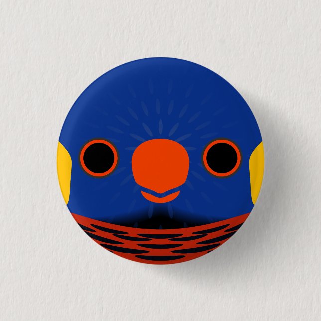 Badge Rond 2,50 Cm Le visage d'un lorikeet coco (Devant)