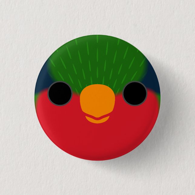 Badge Rond 2,50 Cm Le visage d'un lorikeet de Kuhl (Devant)