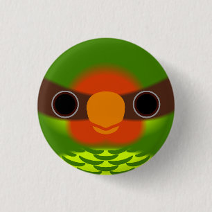 Badge Rond 2,50 Cm Le visage d'un lorikeet de Mindanao