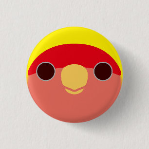 Badge Rond 2,50 Cm Le visage d'un lovebird à tête de pêche lutino