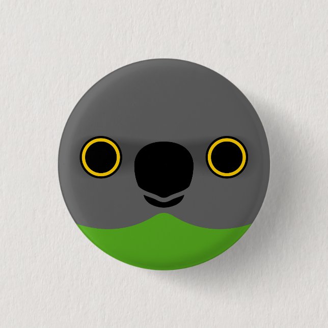 Badge Rond 2,50 Cm Le visage d'un perroquet du Sénégal (Devant)