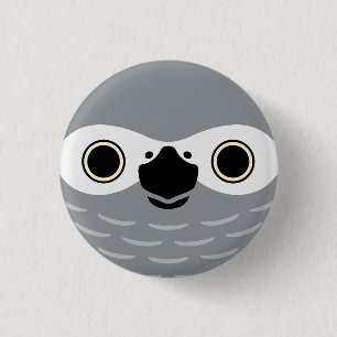 Badge Rond 2,50 Cm Le visage d'un perroquet gris africain