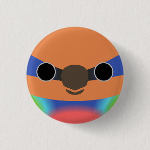 Badge Rond 2,50 Cm Le visage d'un perroquet pygmée à poitrine rouge