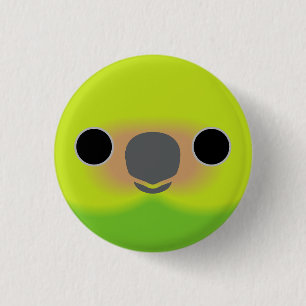 Badge Rond 2,50 Cm Le visage d'un perroquet pygmée à tête jaune