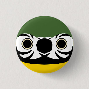 Badge Rond 2,50 Cm Le visage d'une macaw bleu et jaune