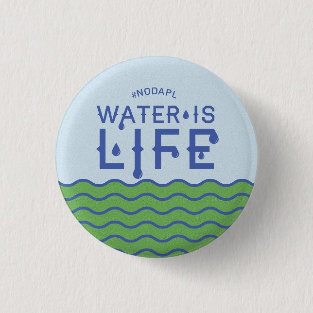 Badge Rond 2,50 Cm L'eau est la vie (Devant)
