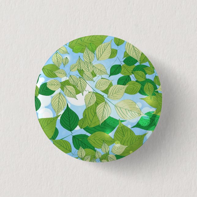 Badge Rond 2,50 Cm Leaves (Devant)