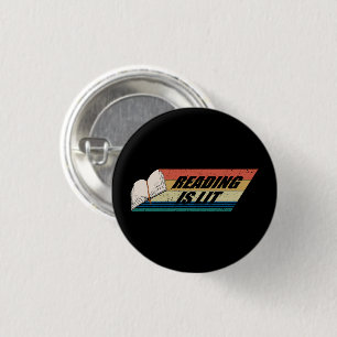 Badge Rond 2,50 Cm Lecture est Lit - Lecture Livres Vintage Retro
