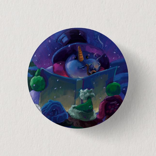 Badge Rond 2,50 Cm Lecture hivernale (Devant)