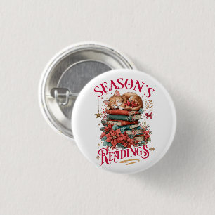 Badge Rond 2,50 Cm Lectures de saison Kitten Cozy 