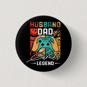 Badge Rond 2,50 Cm Légende du jeu vidéo mari papa
