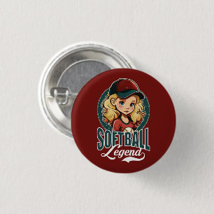 Badge Rond 2,50 Cm Légende du softball