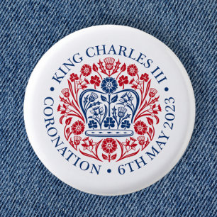 Badge Rond 2,50 Cm L'emblème du couronnement du roi Charles 2023