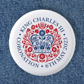 Badge Rond 2,50 Cm L'emblème du couronnement du roi Charles 2023
