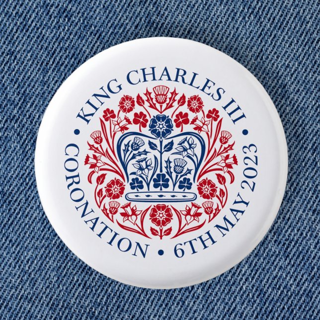 Badge Rond 2,50 Cm L'emblème du couronnement du roi Charles 2023 (Créateur téléchargé)