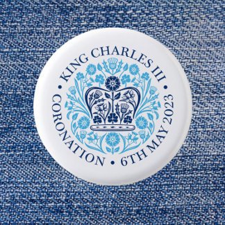 Badge Rond 2,50 Cm L'emblème du couronnement du roi Charles 2023