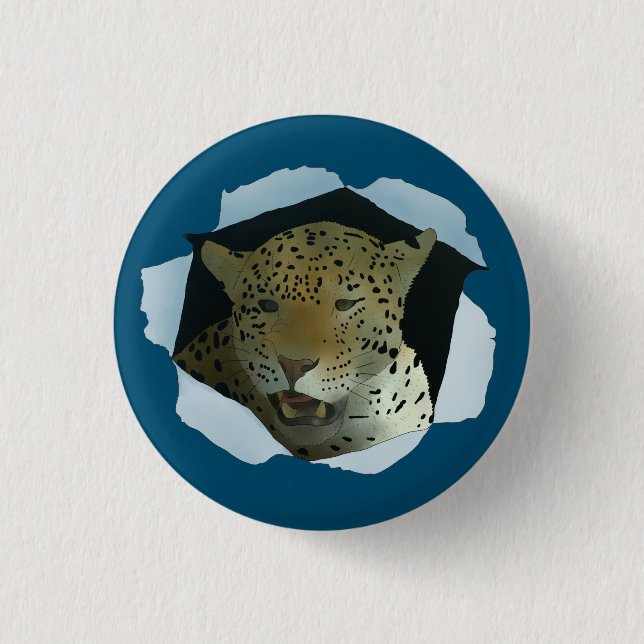 Badge Rond 2,50 Cm Leopard (Devant)