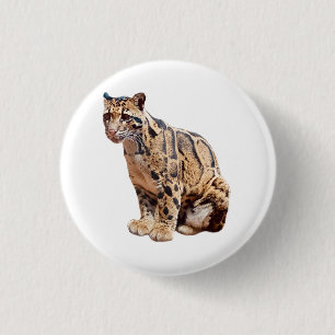 Badge Rond 2,50 Cm léopard nébuleux photographie jungle grand félin a