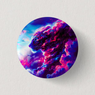 Badge Rond 2,50 Cm Léopard néon cosmique futuriste 