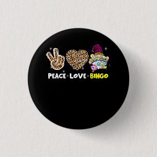 Badge Rond 2,50 Cm Leopard Peace Love Bingo Gnome Lucky Number Bingo
