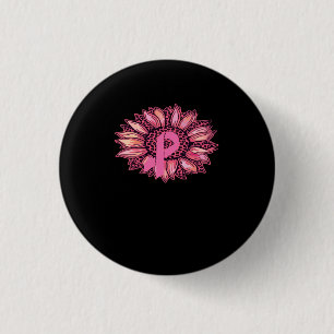Badge Rond 2,50 Cm Leopard Sunflower Sensibilisation au cancer du sei