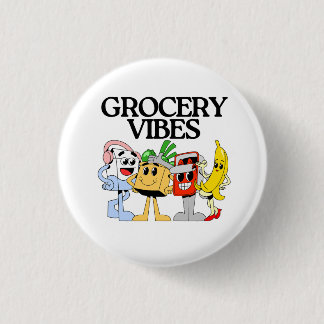 Badge Rond 2,50 Cm L'équipe de mascottes de l'épicerie Ocha