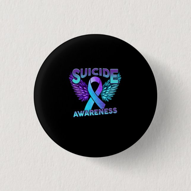 Badge Rond 2,50 Cm Les Ailes De Sensibilisation Au Suicide Et Le Suic (Devant)