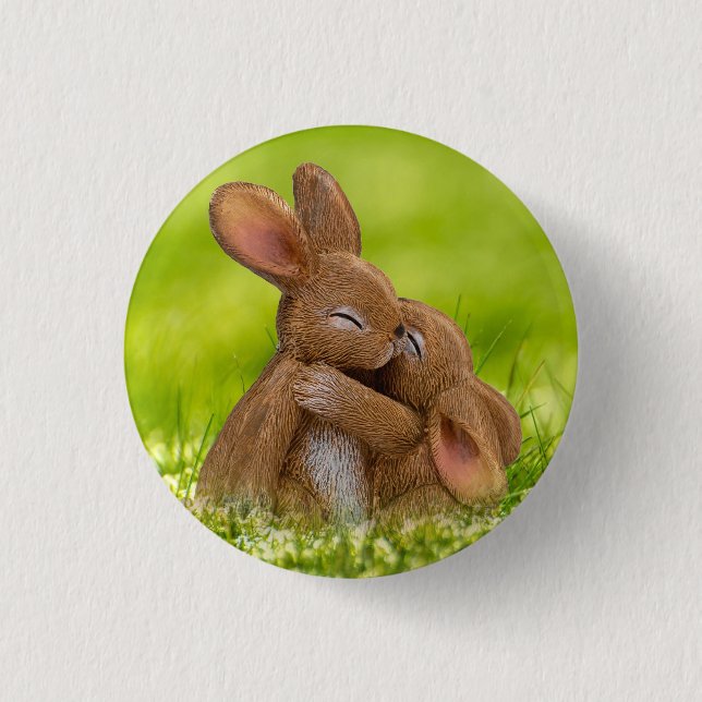 Badge Rond 2,50 Cm Les amateurs de lapins de printemps (Devant)