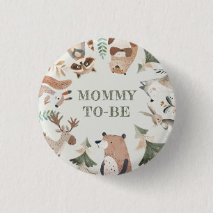 Badge Rond 2,50 Cm Les animaux de la forêt Maman pour être Baby showe