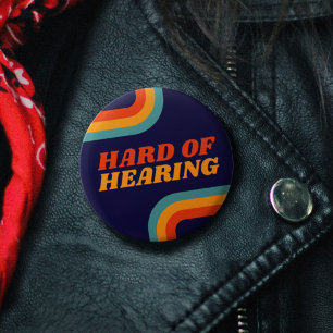 Badge Rond 2,50 Cm les années 70 Blue Orange Retro Lines Difficile à 