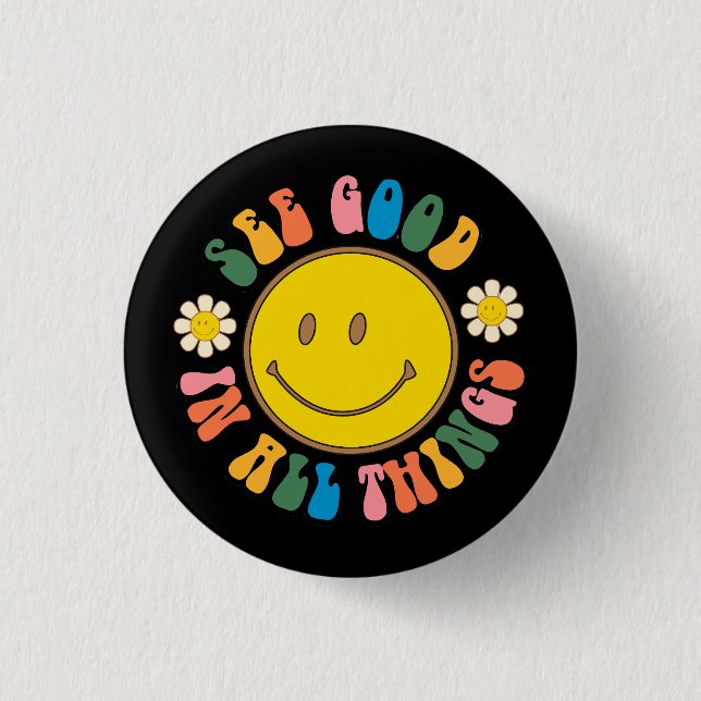 Badge Rond 2,50 Cm les années 70 Retro Hippie Sublimation Pack (Devant)