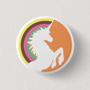 Badge Rond 2,50 Cm les années 80 rétro bouton de licorne et