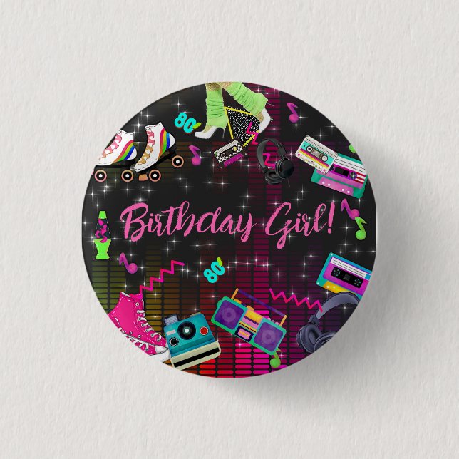 Badge Rond 2,50 Cm Les années 80 rétro, rétro, n'importe quel âge (Devant)