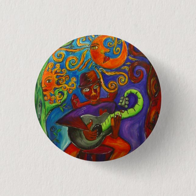 Badge Rond 2,50 Cm Les bleus équipent   autour du bouton (Devant)