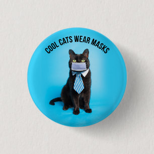 Badge Rond 2,50 Cm Les chats Cool portent des masques