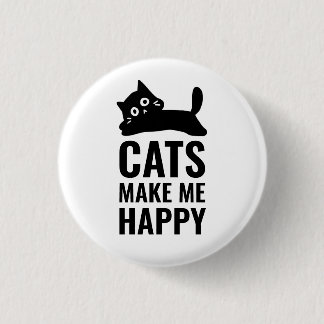 Badge Rond 2,50 Cm Les chats me rendent heureux