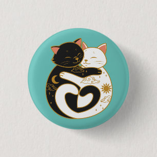Badge Rond 2,50 Cm Les chats Yin Yang