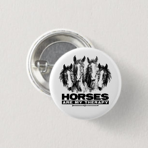 Badge Rond 2,50 Cm Les Chevaux Sont Mon Thérapie Les Chevaux Les Amat