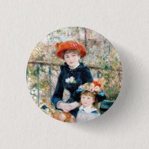 Badge Rond 2,50 Cm Les Deux Soeurs, Sur La Terrasse Auguste Renoir