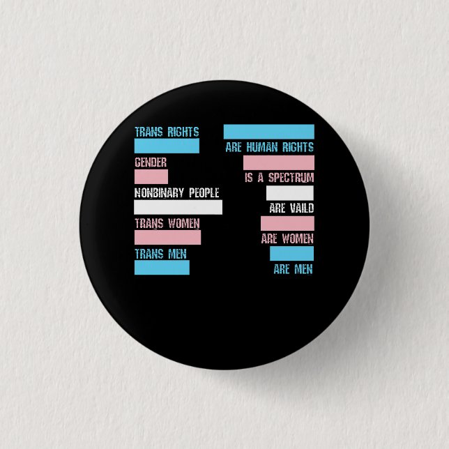 Badge Rond 2,50 Cm Les droits trans sont transgenres droits humains L (Devant)