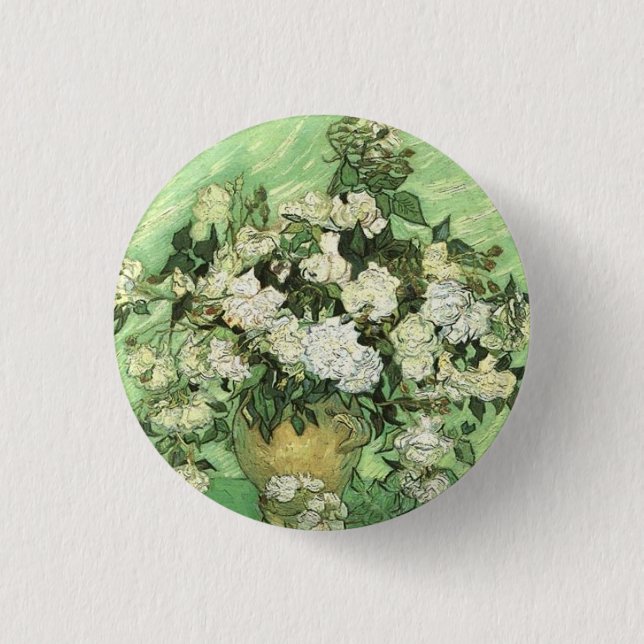 Badge Rond 2,50 Cm Les fleurs de Van Gogh dans Vase (Devant)