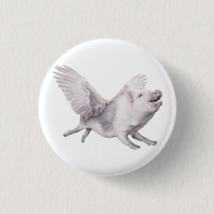 Badge Rond 2,50 Cm Les miracles de porc de vol se produisent quand