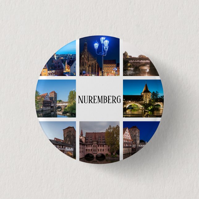 Badge Rond 2,50 Cm Les paysages de Nuremberg (Devant)