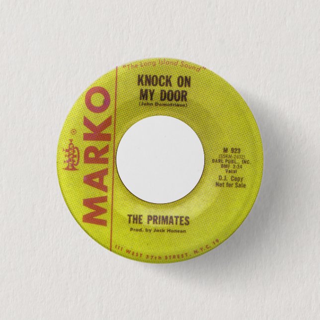 Badge Rond 2,50 Cm Les primats - coup sur ma porte (Devant)
