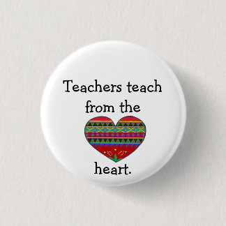 Badge Rond 2,50 Cm Les professeurs enseignent du coeur